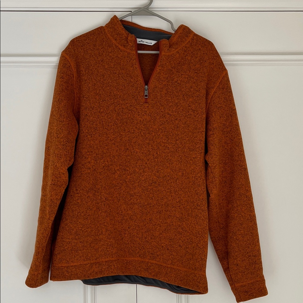 Peter Millar Rust Zip-Up Sweater